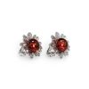 Cherry Amber Earrings In Sterling Silver The Aster, image 