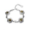 Fabulous Silver Link Bracelet With Green Amber The Tivoli, image 