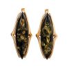 Gold-Plated Silver Earrings With Green Amber The Barcelona, image 