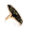 Gold-Plated Silver Ring With Green Amber The Barcelona​, Ring Size: 6.5 / 17, image 