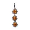 Long Amber Pendant In Sterling Silver The Aster, image 