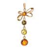 Gold-Plated Dangle Pendant With Multicolor Amber The Caprice, image 