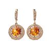 Drop Amber Earrings In Gold With Crystals The Venus, image 
