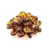 Cognac Amber Brooch The Chrysanthemum, image 