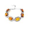 Sterling Silver link Bracelet With Cognac Amber The Sonnet, image 