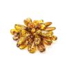 Cognac Amber Brooch The Chrysanthemum, image 
