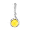 Charming Silver Pendant With Honey Amber The Berry, image 