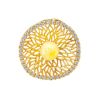Round Amber Pendant In Gold-Plated Silver With Crystals The Venus, image 