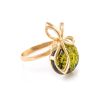Green Amber Ring In Gold-Plated Silver The Paradise, Ring Size: 12 / 21.5, image 