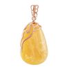 Gold-Plated Teardrop Pendant With Honey Amber The Cascade, image 