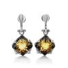 Lemon Amber Drop Earrings In Sterling Silver The Nymph, image 