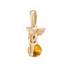 Cognac Amber Pendant In Gold-Plated Silver The Angel, image 