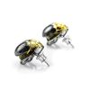 Amber Stud Earrings In Sterling Silver The Scarab, image 
