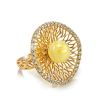 Wonderful Honey Amber Ring In Gold-Plated Silver With Crystals The Venus, Ring Size: 13 / 22, image 