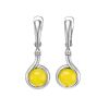 Wonderful Honey Amber Drop Earrings In Sterling Silver The Berry, image 