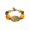 Raw Amber Bracelet With Brass Beads The Indonesia, image 