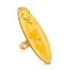 Bold Amber Ring In Gold, Ring Size: Adjustable, image 