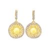 Drop Amber Earrings In Gold-Plated Silver With Crystals The Venus, image 