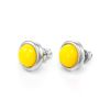 Bright Honey Amber Studs In Sterling Silver The Berry, image 
