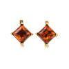 Geometric Amber Earrings In Gold-Plated Silver The Athena, image 