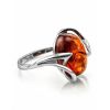 Sterling Silver Ring With Cognac Amber The Palermo, Ring Size: 12 / 21.5, image 