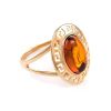Golden Ring With Luminous Cognac Amber The Ellas, Ring Size: 7 / 17.5, image 