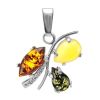Sterling Silver Pendant With Multicolor Amber The Verbena, image 