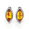 Cognac Amber Earrings In Sterling Silver The Amaranth, image 