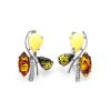 Bold Multicolor Amber Earrings In Sterling Silver The Verbena, image 