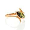 Delicate Gold-Plated Ring With Green Amber The Adagio, Ring Size: 9.5 / 19.5, image 