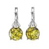 Green Amber Earrings In Sterling Silver The Lucia, image 