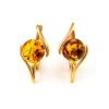 Gold-Plated Earrings With Cognac Amber The Aldebaran, image 