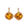 Gold-Plated Silver Earrings With Cognac Amber The Zephyr, image 