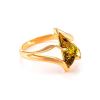 Gold-Plated Ring With Green Amber The Vesta, Ring Size: 12 / 21.5, image 
