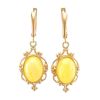 Gold-Plated Dangle Earrings With Butterscotch Amber The Carmen, image 