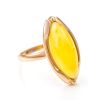Luminous Amber Ring In Gold-Plated Silver The Ballade, Ring Size: 11.5 / 21, image 
