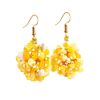 Braided Drop Earrings With Honey Amber And Glass Beads The Fable, image 