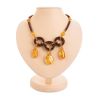 Handmade Lemon Amber Necklace With Glass Beads The Fable, image 