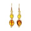Multicolor Amber Braided Earrings With Glass Beads The Fable, image 