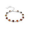 Silver Link Bracelet With Cognac Amber The Berry, image 