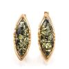 Green Amber Earrings In Gold-Plated Silver The Ballade, image 