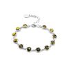 Silver Link Bracelet With Green Amber The Berry, image 
