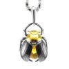Beetle Pendant With Lemon Amber In Sterling Silver The Scarab, image 