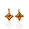 Cognac Amber Earrings In Gold-Plated Silver The Artemis, image 