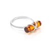 ​Cylindrical Cut Amber Ring In Sterling Silver The Scandinavia, Ring Size: 13 / 22, image 