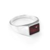 Bold Silver Ring With Cherry Amber The London, Ring Size: 11.5 / 21, image 