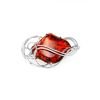 Bold Cognac Amber Brooch In Sterling Silver The Rialto, image 