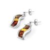 Amber Stud Earrings In Sterling Silver The London, image 