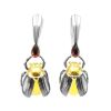 Drop Amber Earrings In Sterling Silver The Scarab, image 