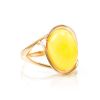 Honey Amber Ring In Gold-Plated Silver The Strauss, Ring Size: 13 / 22, image 